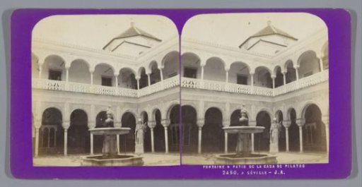 Courtyard with a fountain of the Casa de Pilatos in Seville