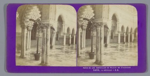 View of the Patio de las Doncellas in the Alcazar in Seville