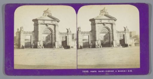 View of the Puerta de San Vicente in Madrid