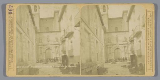 View of the facade of a monastery (presumably) at Murcia