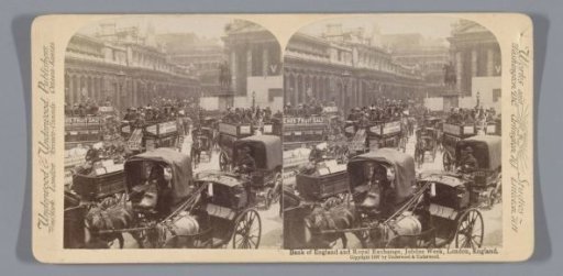 View of Bank Junction in London during the Celebration of the Diamond Jubilee of Queen Victoria