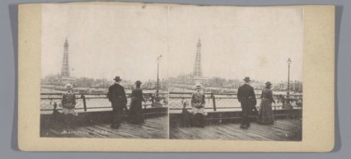 Promenade in Blackpool, with the Blackpool Tower in the Background