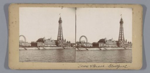 View of the Coast of Blackpool, with the Blackpool Tower in View