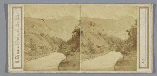 Mountain landscape with country road, probably in Switzerland