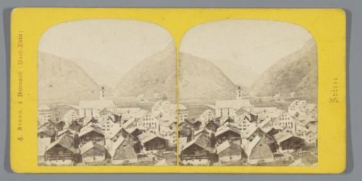 View of Andermatt and the adjacent mountain valley, Switzerland