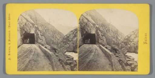 Entrance of a tunnel on the Gotthard Pass in Uri, Switzerland