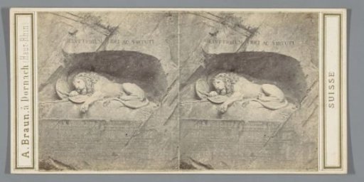 Lion of Lucerne in a rock face near Lucerne, Switzerland