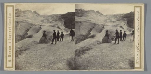 Four men and a woman on the Rosenlaui Glacier, Switzerland