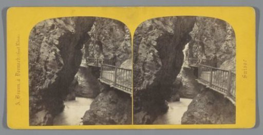 View of a gorge near Trient in Valais, Switzerland