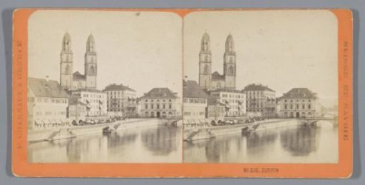 View of Zurich, with the Grossmünster Church in the background