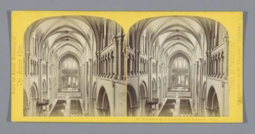 Interior of the Cathedral of Lausanne, with a view of the choir