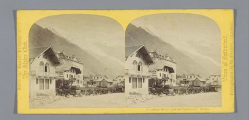 Buildings at Chamonix, with the Mont Blanc in the background