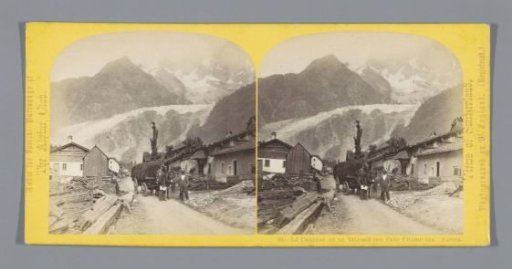 Village street near Chamonix, with Le Chapeau in the background