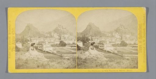 View of Sion, with a seated woman in the foreground