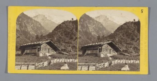 Building in the valley of Lauterbrunnen, with the Tschingelhorn in the background
