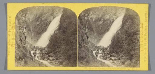 View of a waterfall in the Linth Valley