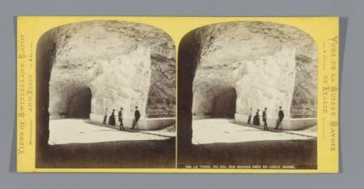 View of a tunnel through the rocks near Le Locle