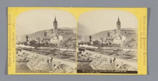 View of Termignon and the railway line passing through the Mont Cenis tunnel