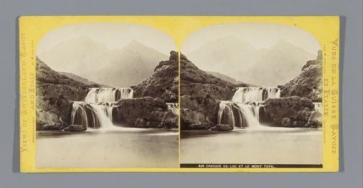 View of a waterfall and mountains