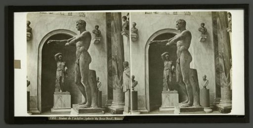 Statue of an athlete in a statue gallery in Rome