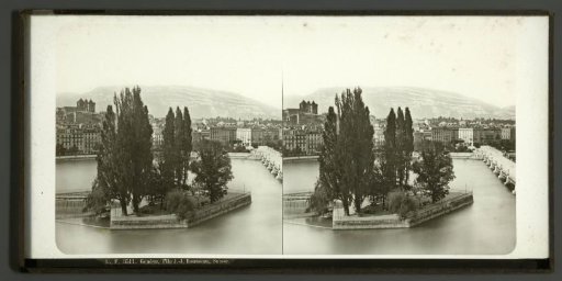 View of Île Rousseau in Geneva, Switzerland