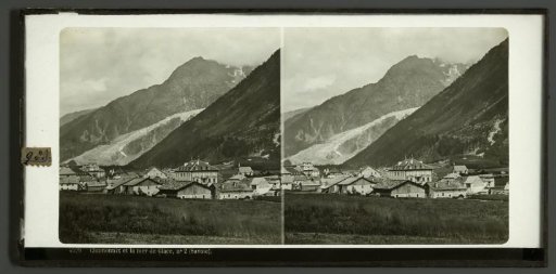 View of Chamonix with the Mer-de-Glace in the background, France