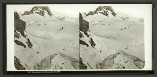 Group of mountaineers during the ascent of the Mont Blanc