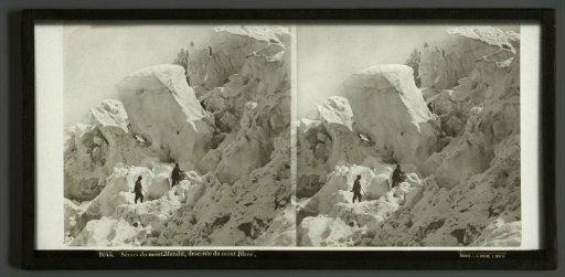 Two mountaineers on the Mont Maudit during the descent of the Mont Blanc
