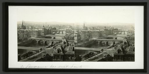 View of Paris with seven bridges over the Seine