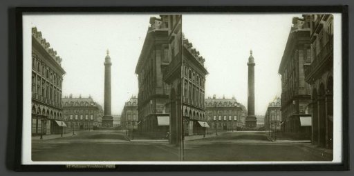 View of the Colonne Vendôme on Place Vendôme in Paris, France
