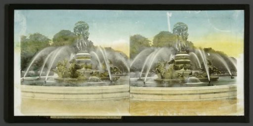 View of the Grandes Eaux in the gardens of the Palace of Versailles, France