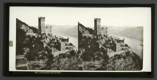 View of Sooneck Castle near Niederheimbach along the Rhine