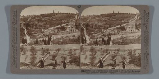 View of the Garden of Gethsemane and the Mount of Olives, Jerusalem