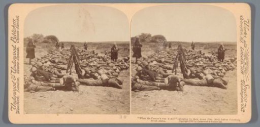 A group of British soldiers sleeping next to their rifles near Colesberg, 30 December