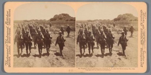 British soldiers marching towards Colesberg, South Africa
