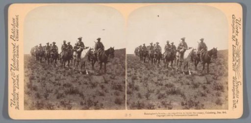 Group of soldiers on horseback during the Boer War in Colesberg, South Africa