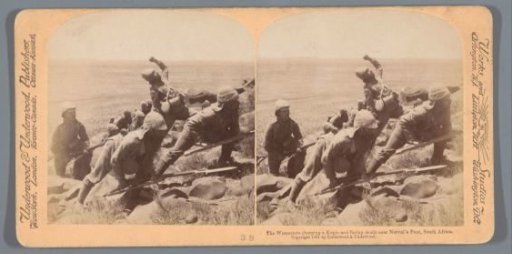 British soldiers carrying out an attack on a hill in Norvalspont