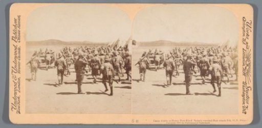 View of British soldiers on a plain at Honey Nest Kloof after a Boer attack has been repelled