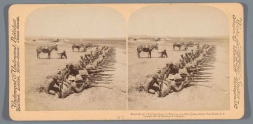 View of the Royal Munster Fusiliers in trenches at Honey Nest Kloof, South Africa
