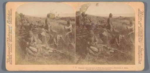 View of resting soldiers at Driefontein, South Africa