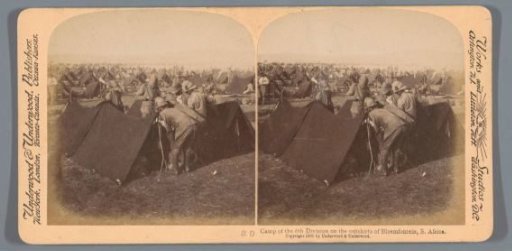 View of a military camp at Bloemfontein, South Africa