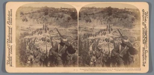 View of the capture of Brandfort by Canadian, Australian and New Zealand soldiers