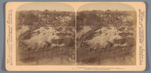 The army of Lord Roberts (Frederick Sleigh Roberts) crosses the Vet River during the advance on Pretoria