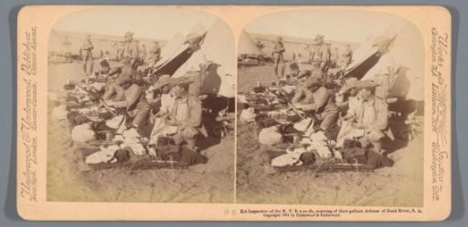 Rifle inspection in a military camp in South Africa