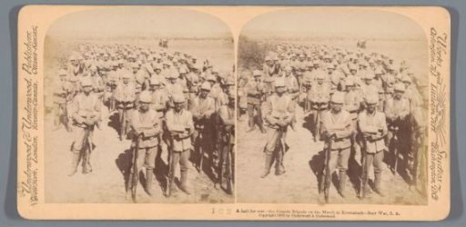 British soldiers marching towards Kroonstad, South Africa