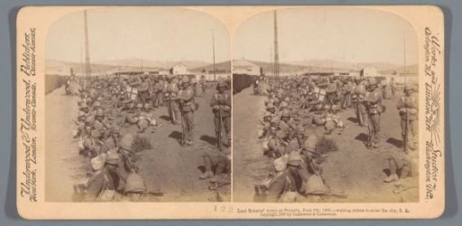 The army of Lord Roberts (Frederick Sleigh Roberts) waits for orders to enter Pretoria, 5 June 1900