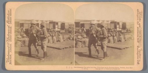 Lord Kitchener (Horatio Herbert Kitchener) and General Pole-Carew (Sir Reginald Pole-Carew) at the Pretoria railway station