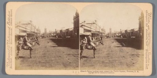 View of Church Street in a westerly direction with the Church Square of Pretoria in the background