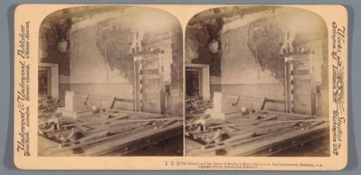 Billiard room and bar of the Bradley's Hotel in Mafeking destroyed in the Second Boer War