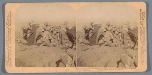Staged scene of soldiers protecting a hill in Slingersfontein